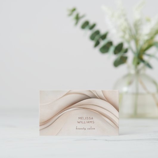 Carte De Visite Trois dimensions Beige Abstrait (Debout devant)