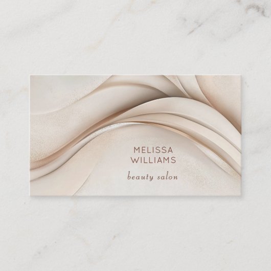 Carte De Visite Trois dimensions Beige Abstrait (Devant)