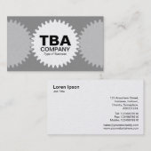 Carte De Visite Trois engrenages v2 - Blanc et gris 8f8f8f (Or) (Devant / Derrière)