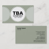 Carte De Visite Trois engrenages v2 - Sage blanc et désert (Devant / Derrière)