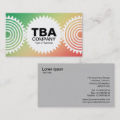 Carte De Visite Trois engrenages v3 - Grn, jaune, rouge (Devant / Derrière)