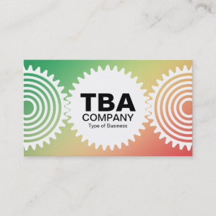 Carte De Visite Trois engrenages v3 - Grn, jaune, rouge