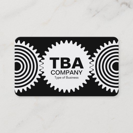 Carte De Visite Trois engrenages v3 - noir et blanc (Devant)