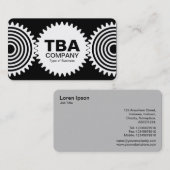 Carte De Visite Trois engrenages v3 - noir et blanc (Devant / Derrière)