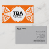 Carte De Visite Trois engrenages v3 - Orange FF6600 et Blanc (Devant / Derrière)
