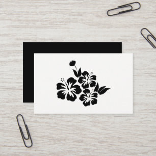 Carte De Visite Trois fleurs tropicales de ketmie noire