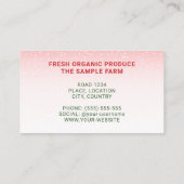 Carte De Visite Trois Fraises Rouges À La Fraise Rose (Dos)