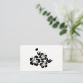 Carte De Visite Trois Hibiscus noirs Fleurs tropicales (Debout devant)