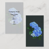 Carte De Visite Trois Hydrangea bleu (Devant / Derrière)