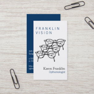 Carte De Visite Trois Lunettes Optique Vision
