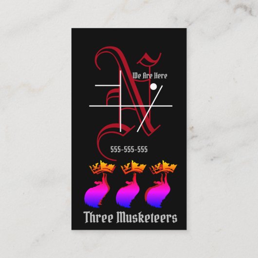 Carte De Visite Trois mousquetaires avec Knight Initial (Dos)