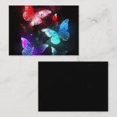 Carte De Visite Trois papillons brillants sur l'arrière - plan de  (Devant / Derrière)