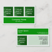 Carte De Visite Trois Photos Plus Un - Vert Herbe (Devant / Derrière)