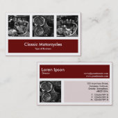 Carte De Visite Trois photos plus une - rouge foncé foncé (Devant / Derrière)