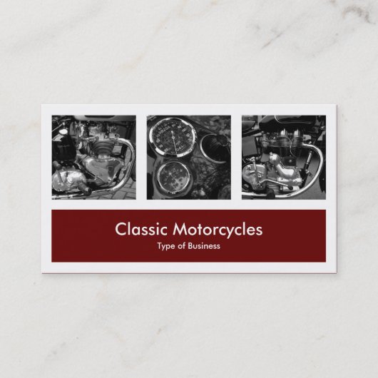 Carte De Visite Trois photos plus une - rouge foncé foncé (Devant)