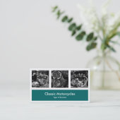 Carte De Visite Trois photos plus une - vert de mousse (Debout devant)