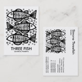 Carte De Visite Trois poissons - Blanc (Devant / Derrière)