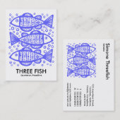 Carte De Visite Trois poissons - bleu électrique (Devant / Derrière)