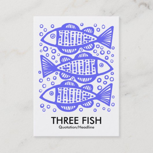 Carte De Visite Trois poissons - bleu électrique (Devant)