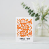 Carte De Visite Trois poissons - Orange sur Blanc (Debout devant)