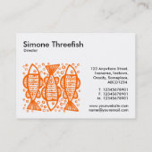 Carte De Visite Trois poissons - Orange sur Blanc (Dos)