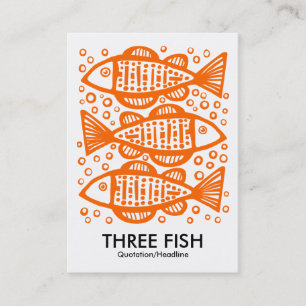 Carte De Visite Trois poissons - Orange sur Blanc