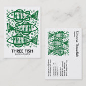 Carte De Visite Trois poissons - Vert forêt (Devant / Derrière)