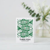 Carte De Visite Trois poissons - Vert forêt (Debout devant)