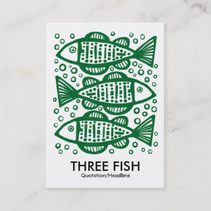 Carte De Visite Trois poissons - Vert forêt