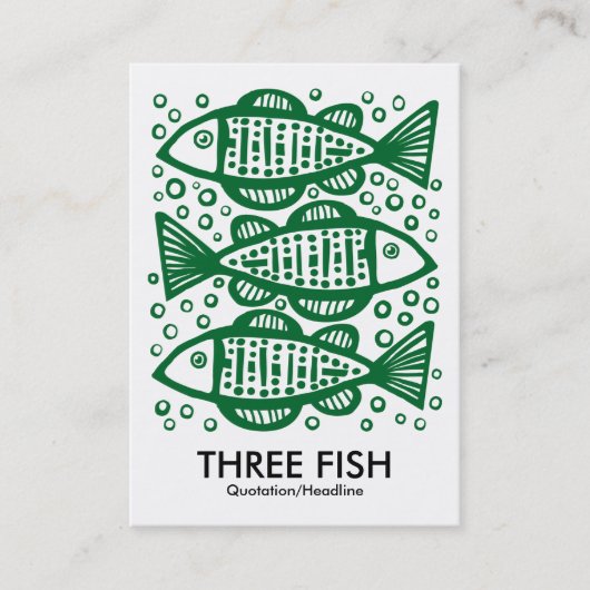 Carte De Visite Trois poissons - Vert forêt (Devant)