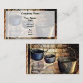 Carte De Visite Trois pots en cuisine coloniale (Devant / Derrière)
