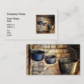 Carte De Visite Trois pots en cuisine coloniale (Devant / Derrière)