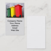 Carte De Visite Trois poubelles de couleur (Devant / Derrière)