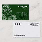 Carte De Visite Trois Rectangles - Cascade de fleurs vert foncé (Devant / Derrière)
