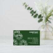 Carte De Visite Trois Rectangles - Cascade de fleurs vert foncé (Debout devant)