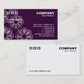 Carte De Visite Trois Rectangles - Cascade de fleurs violettes fon (Devant / Derrière)