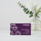 Carte De Visite Trois Rectangles - Cascade de fleurs violettes fon (Debout devant)