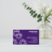 Carte De Visite Trois Rectangles - Cascade de fleurs violettes fon (Debout devant)