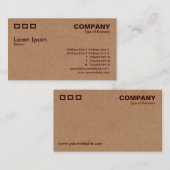 Carte De Visite Trois rectangles - texture de boîte en carton (Devant / Derrière)