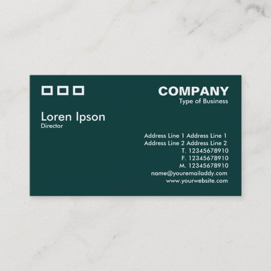 Carte De Visite Trois Rectangles - Vert foncé (Devant)