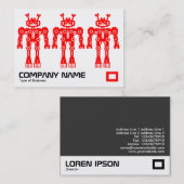 Carte De Visite Trois robots rouges (Devant / Derrière)