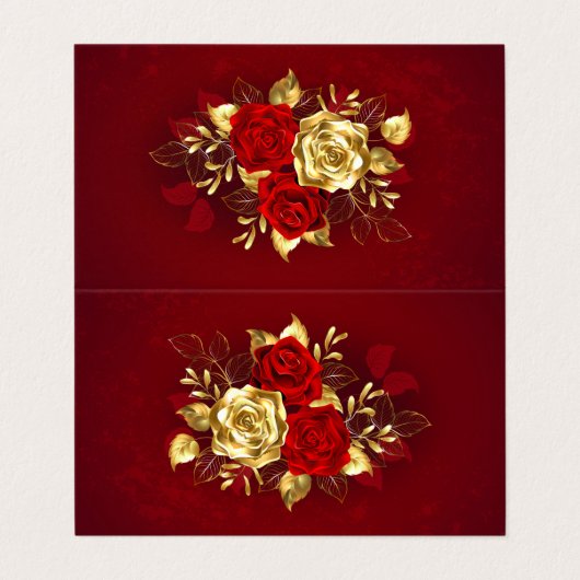 Carte De Visite Trois Roses de bijoux (Extérieur déplié)