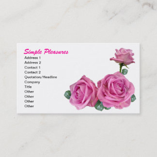 Carte De Visite Trois roses roses simples