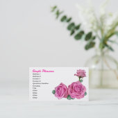 Carte De Visite Trois roses roses simples (Debout devant)