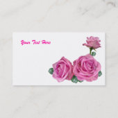 Carte De Visite Trois roses roses simples (Dos)