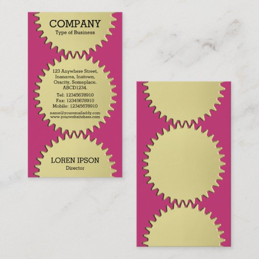 Carte De Visite Trois roues en cog - #C93476 Magenta (Devant / Derrière)