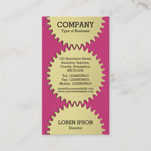 Carte De Visite Trois roues en cog - #C93476 Magenta (Devant)