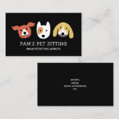 Carte De Visite Trois visages de chien mignons| Amoureux des anima (Devant / Derrière)