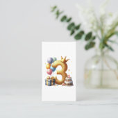 Carte De Visite Troisième anniversaire doré (Debout devant)