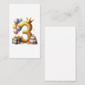 Carte De Visite Troisième anniversaire doré (Devant / Derrière)